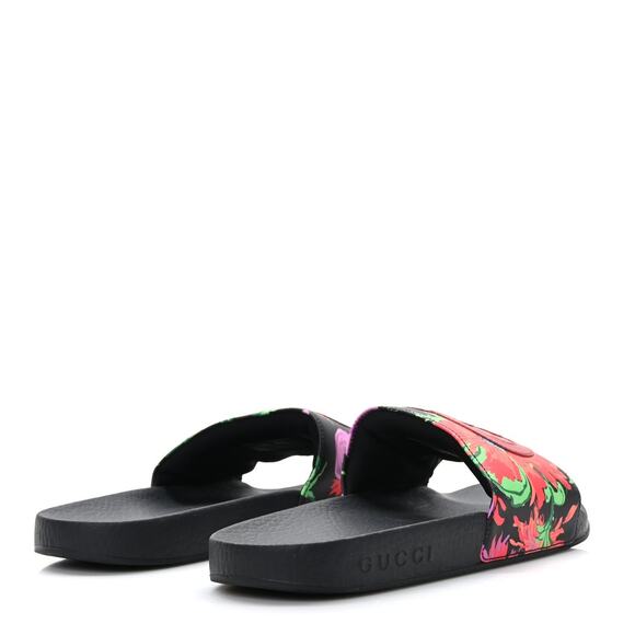 Gucci x Ken Scott Pursuit Floral Slide Sandals - 39 (9) - Black Pink - Picture 3 of 6